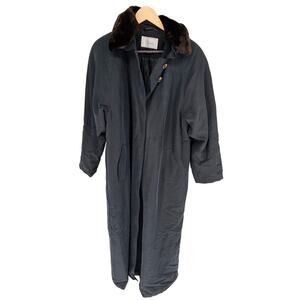 Vintage 1970s Classics Collection Womens Sz 12 Full Length Parka Coat Navy